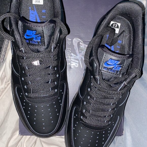 Nike Air Forces, 8.5 men size, blue and black
